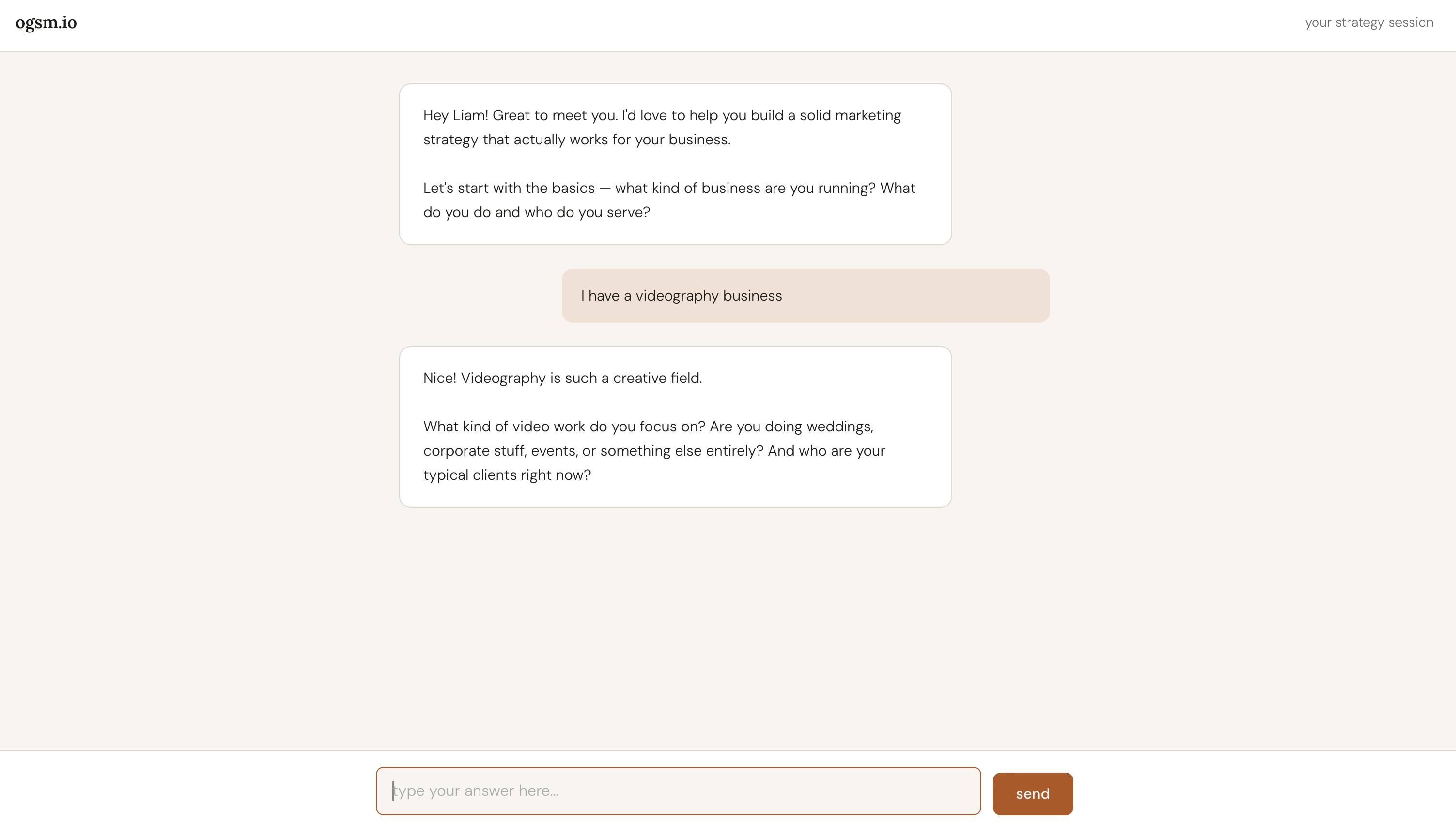 ogsm.io chat interface